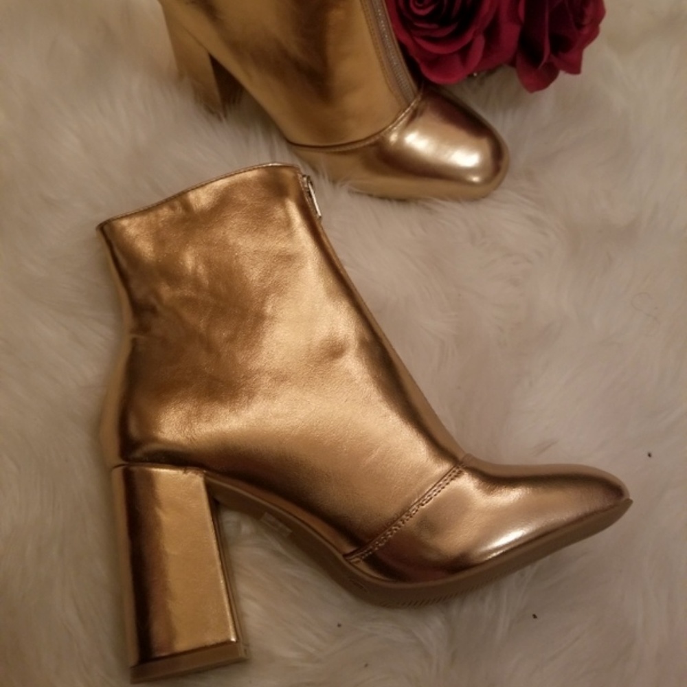 Rose Gold Ankle Boots !EVERYTHING GOES!